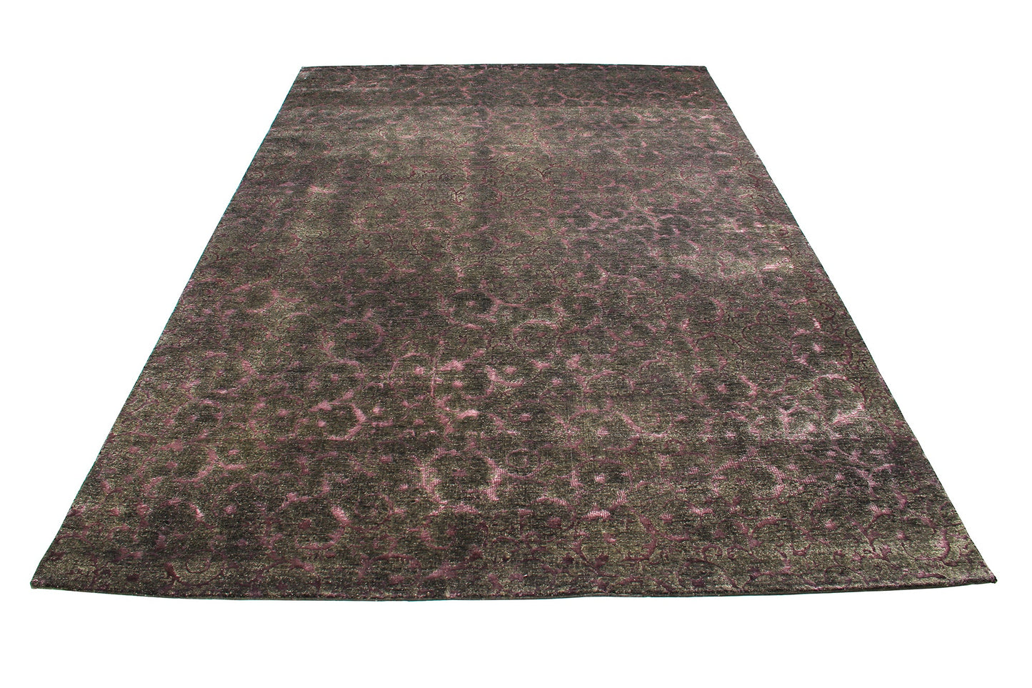 Indian Modern Carpet With Allover Acanthus and Floral Pattern