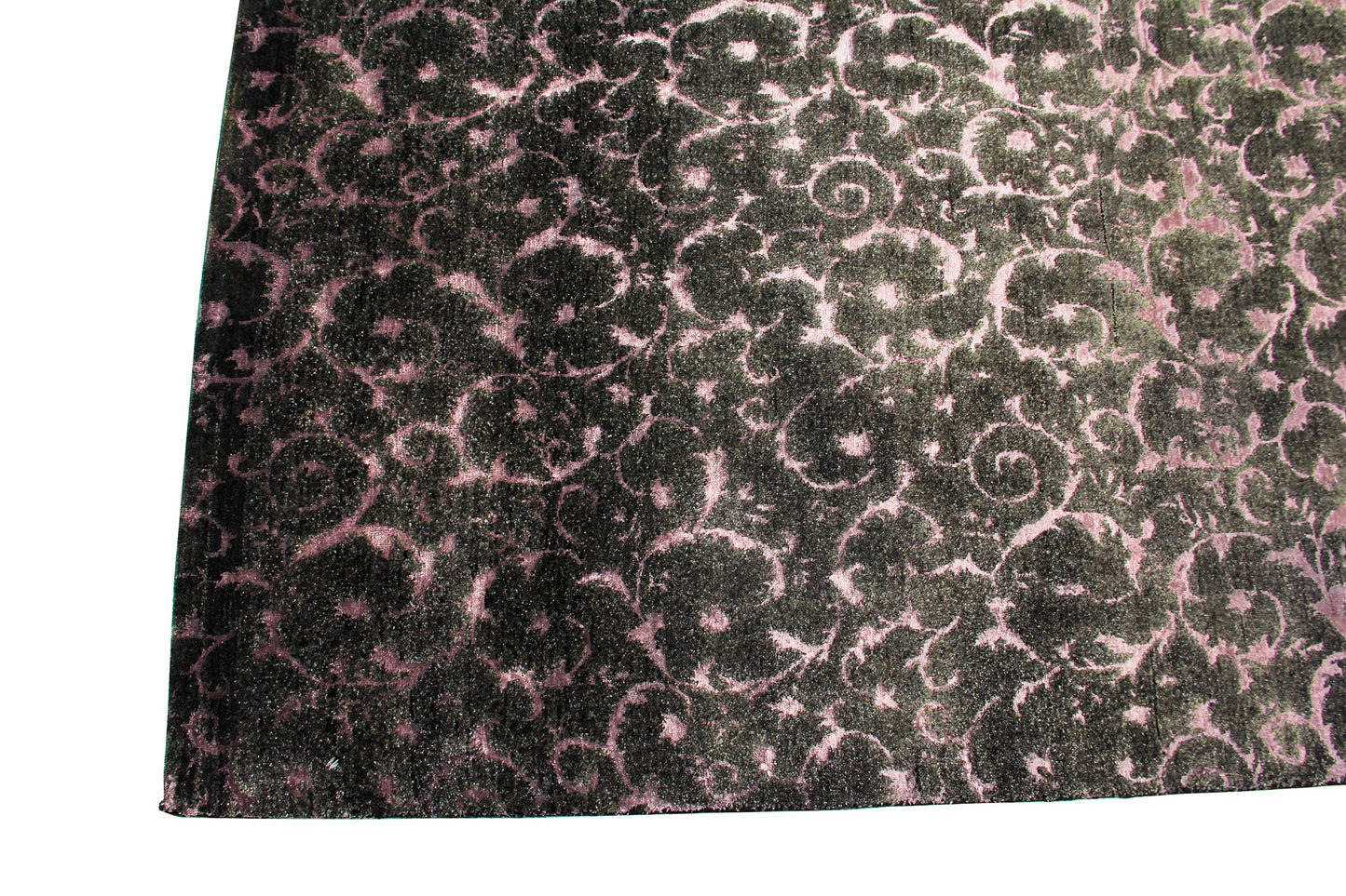 Indian Modern Carpet With Allover Acanthus and Floral Pattern