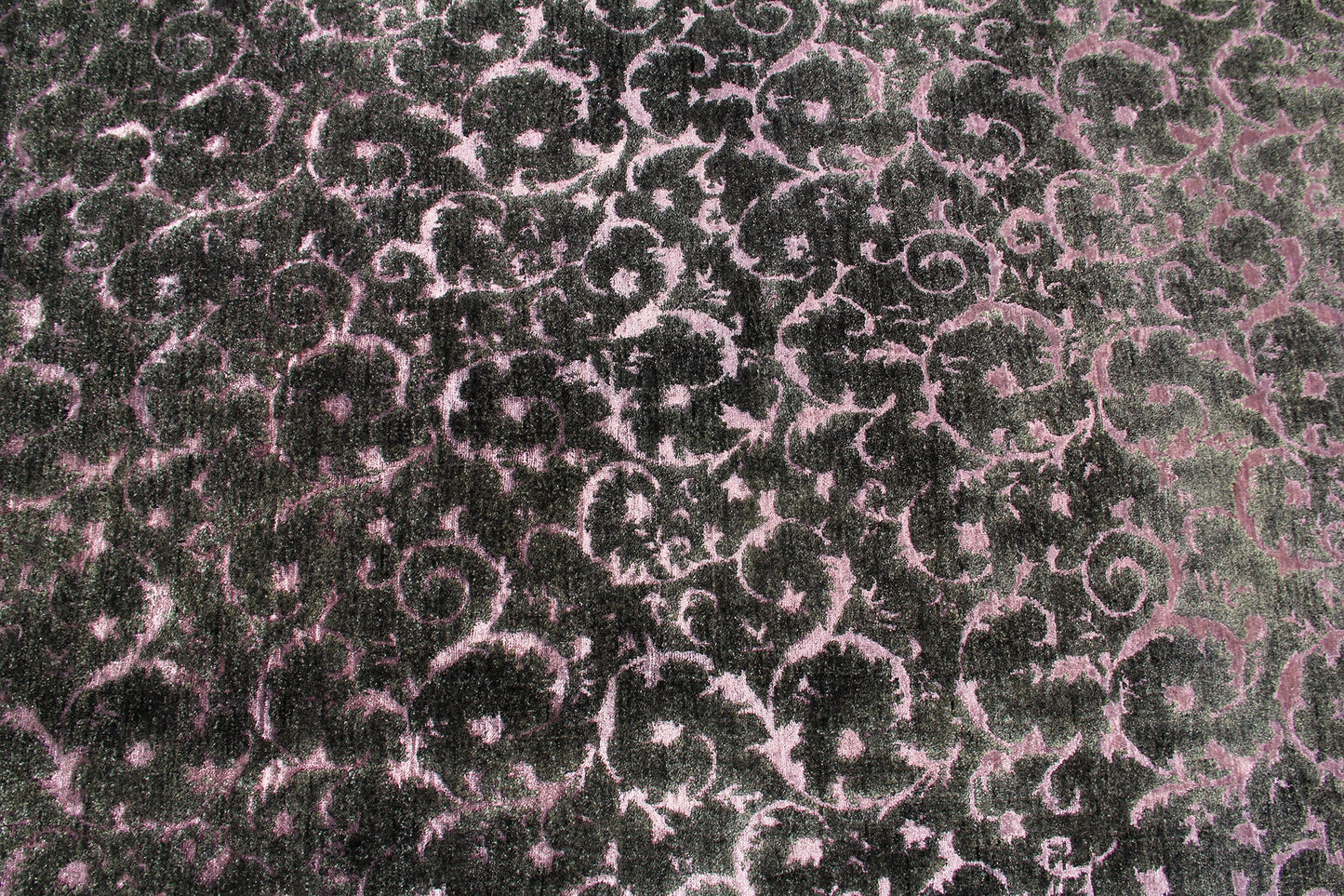 Indian Modern Carpet With Allover Acanthus and Floral Pattern