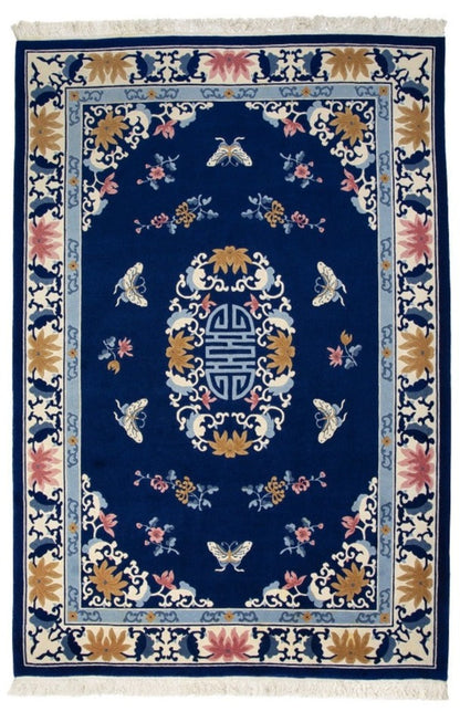 Traditional Wool & Silk China Area Rug With A Floral Design-id2
