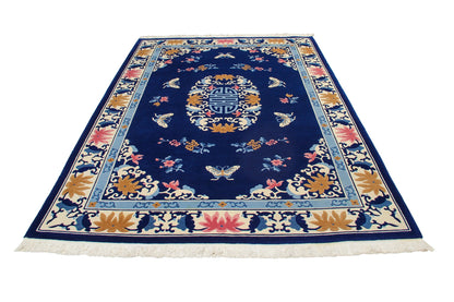 Traditional Wool & Silk China Area Rug With A Floral Design-id6

