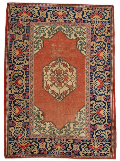 Traditional Turkish Vintage Wool Area Rug-id2
