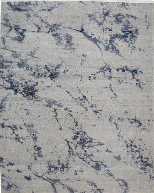 Modern Indian Wool & Silk Area Rug With An Abstract Design