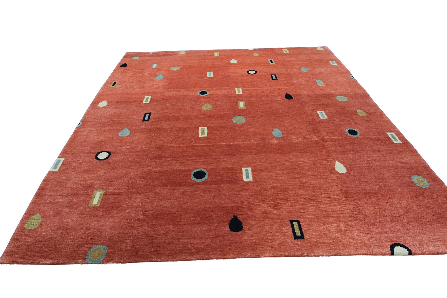 Handmade Indian Tibetan Handmade Wool Carpet With Contemporary Navajo Design