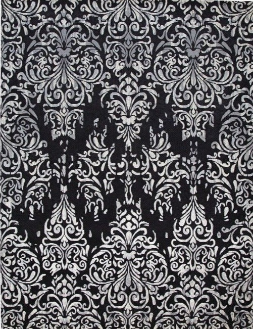 Indian Handmade Modern Wool And Silk Black Area Rug product image #27556243112106