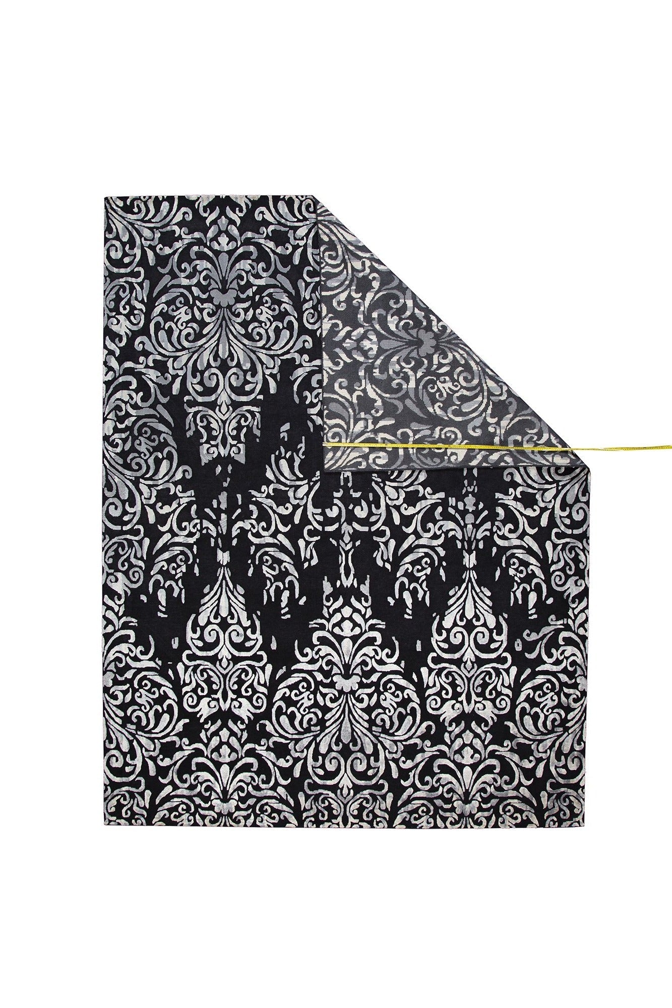 Indian Handmade Modern Wool And Silk Black Area Rug