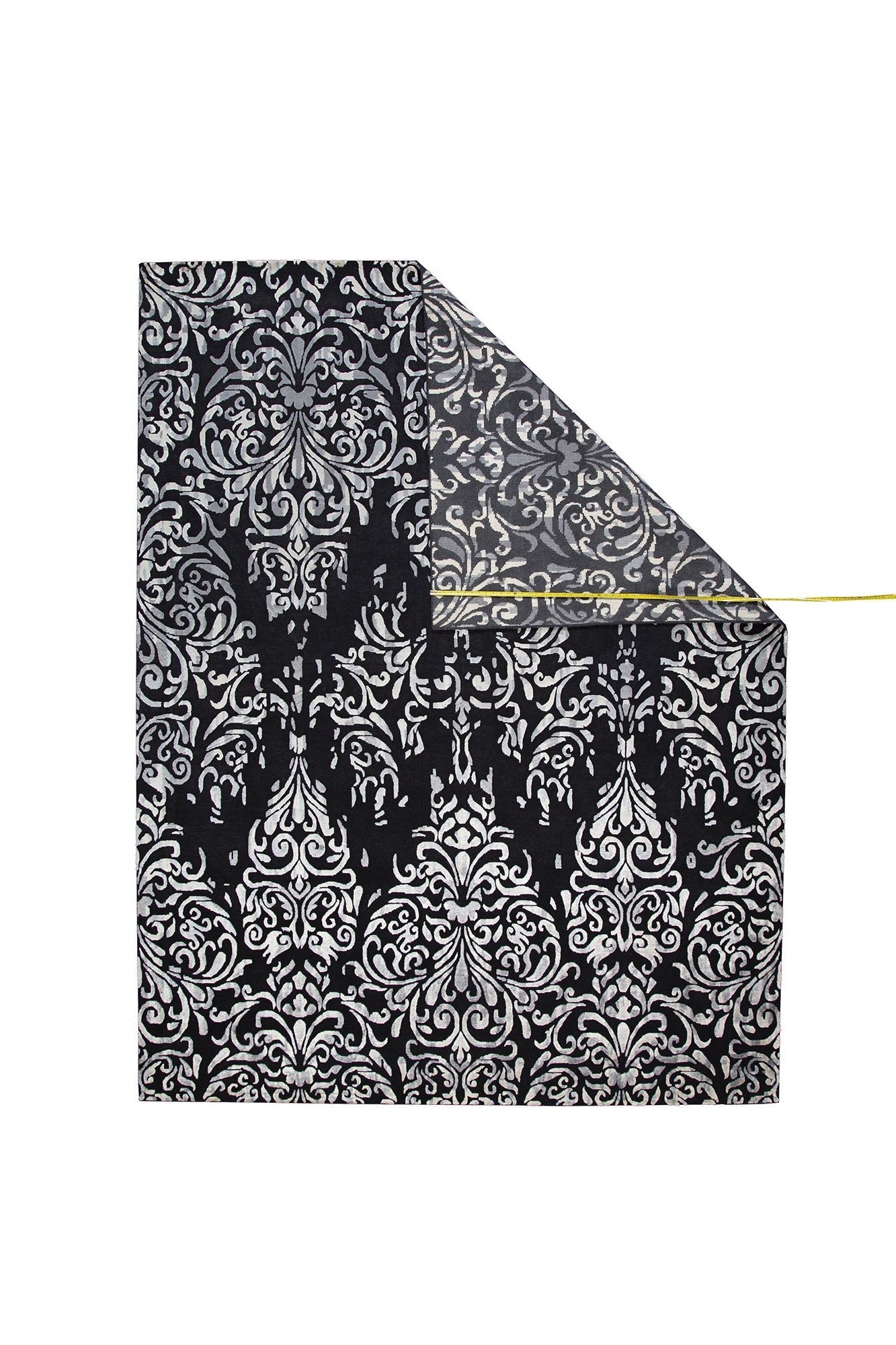 Indian Handmade Modern Wool And Silk Black Area Rug product image #27556243177642