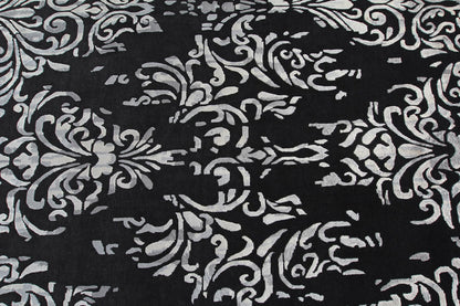 Indian Handmade Modern Wool And Silk Black Area Rug-id7
