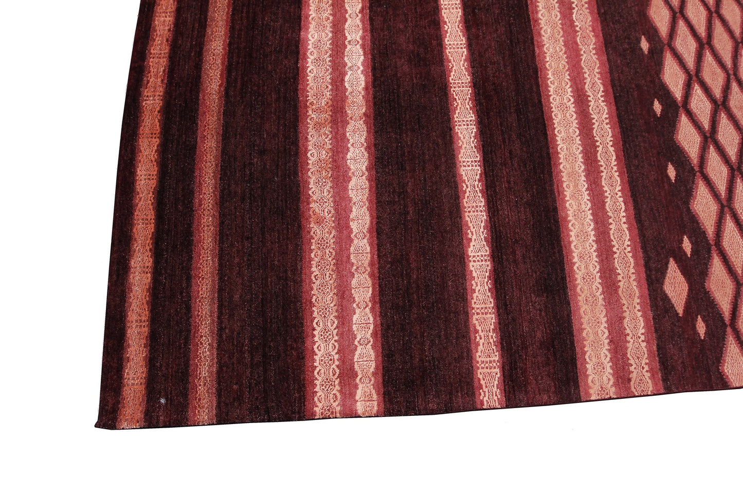 Indian Modern Wool And Silk Navajo Rug