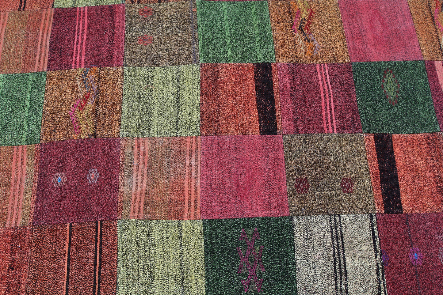 Modern Turkish Patchwork Wool Area Rug product image #27556234854570