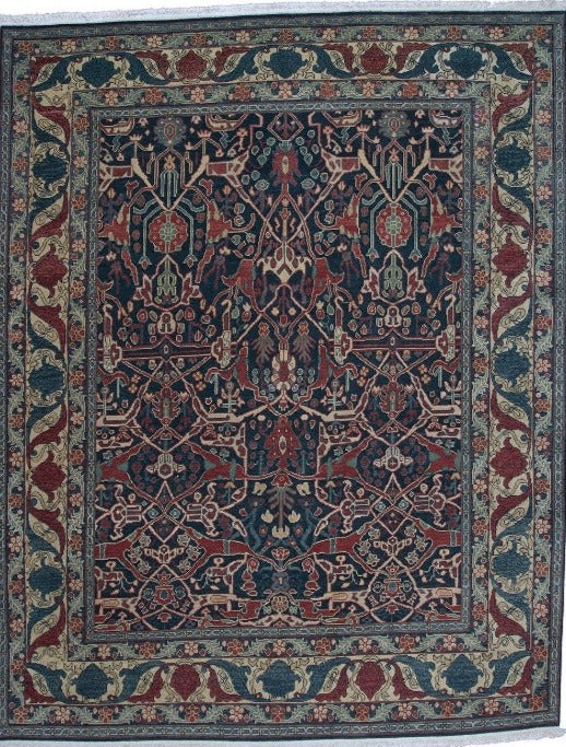 Traditional Handmade Wool Area Rug with A floral Pattern