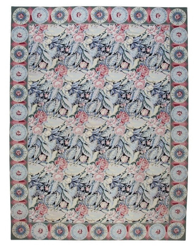 China Floral Needlepoint French Country Handmade Wool Area Rug product image #27556261953706