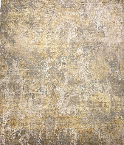 Indian Hand-Knotted Wool  Silk Carpet-id2

