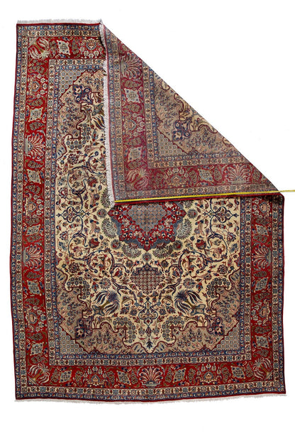 Traditional Persian Isfahan Medallion  Handmade Wool Area Rug-id6
