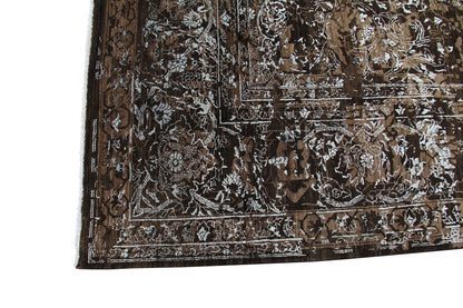 Indian Vintage Fine Handmade Wool And Silk Rug-id11
