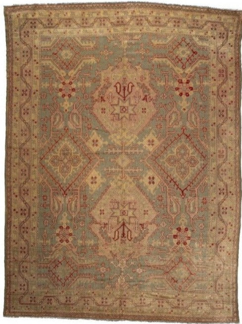 Turkish Fine Antique Oushak Handmade Wool Rug featured #6158487716010 