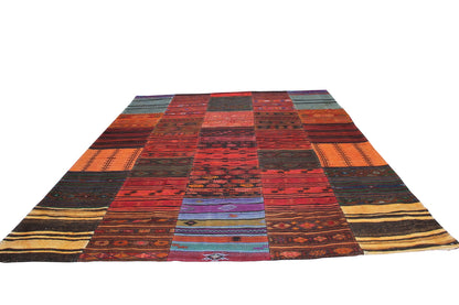Turkish  Vintage Multicolor  Patchwork Carpet With A Modern Design-id5
