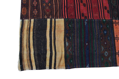 Turkish  Vintage Multicolor  Patchwork Carpet With A Modern Design-id6
