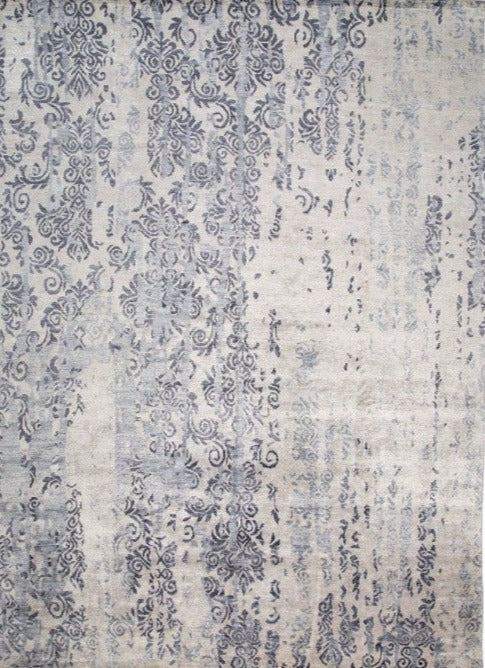 Contemporary  Nepal Handmade Bamboo Silk Oversized Area Rug