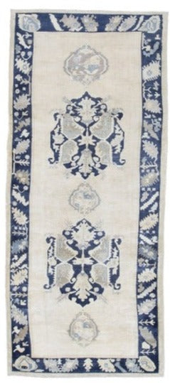 Blue Beige Grey Turkish Handmade Runner Rug product image #27556556472490