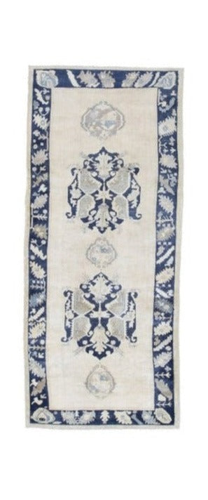 Blue Beige Grey Turkish Handmade Runner Rug product image #27880036958378