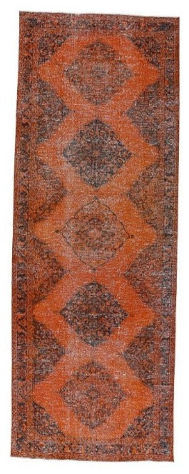 Turkish Vintage Distressed  Wool Runner Rug-id2
