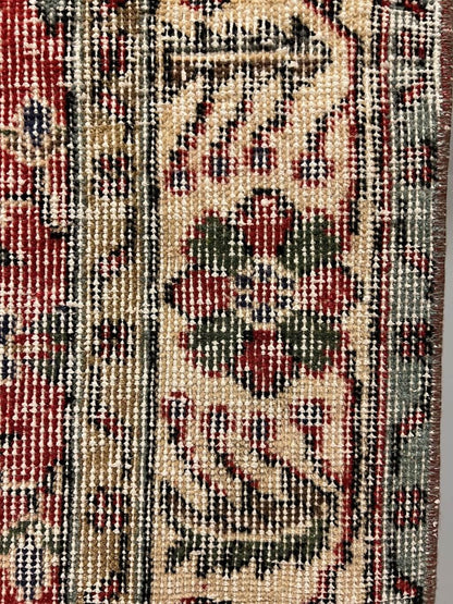 Fine Handmade Turkish Area Rug With A Vintage Look And  Floral Design-id2
