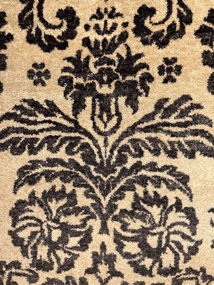 Black Ivory Indian Tibat Handmade Wool Rug-id3
