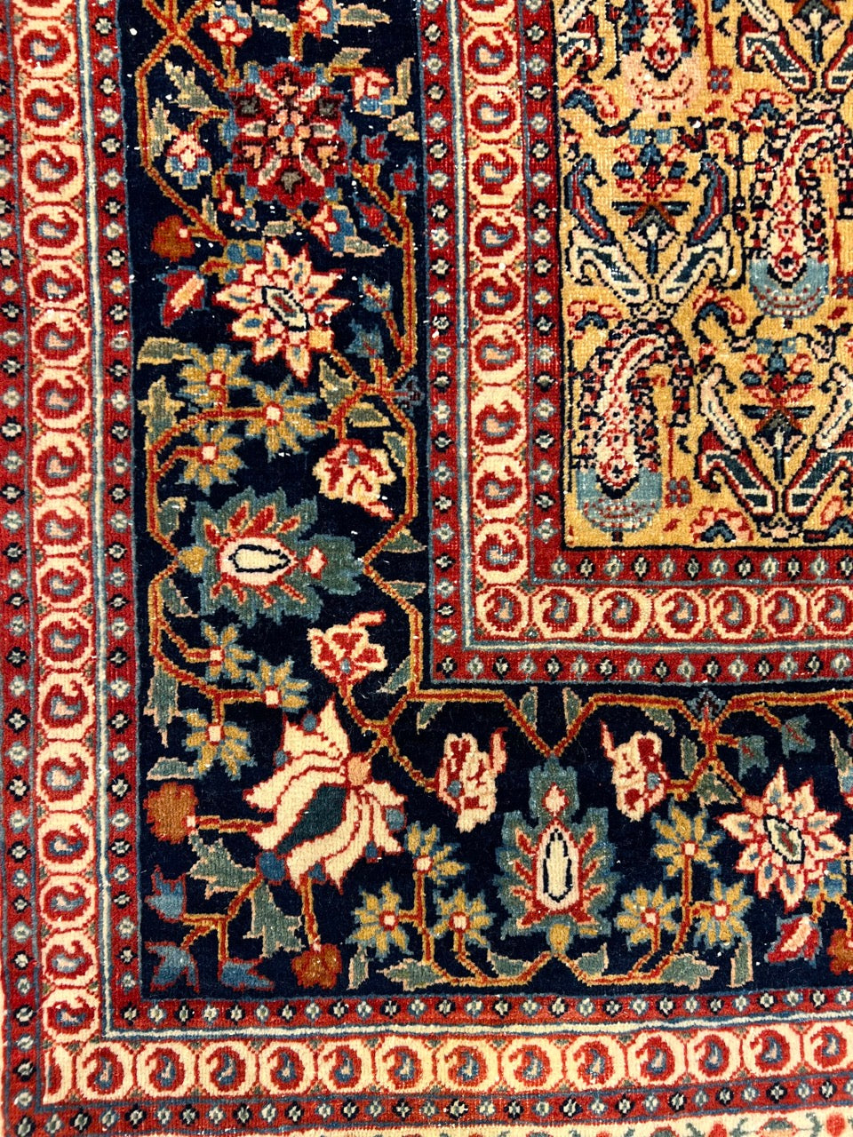 Fine Handmade Real Persian Farahan Antique Boteh Paisley Area Rug product image #27556454989994