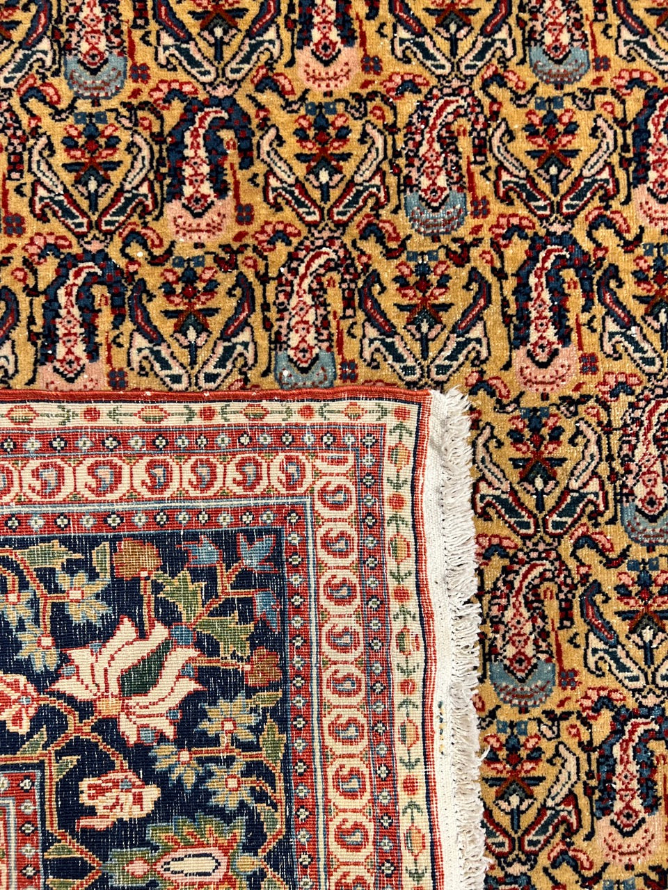 Fine Handmade Real Persian Farahan Antique Boteh Paisley Area Rug
