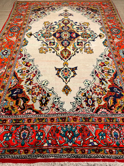 Hand-knotted Persian Area Rug with Antique Design-id6
