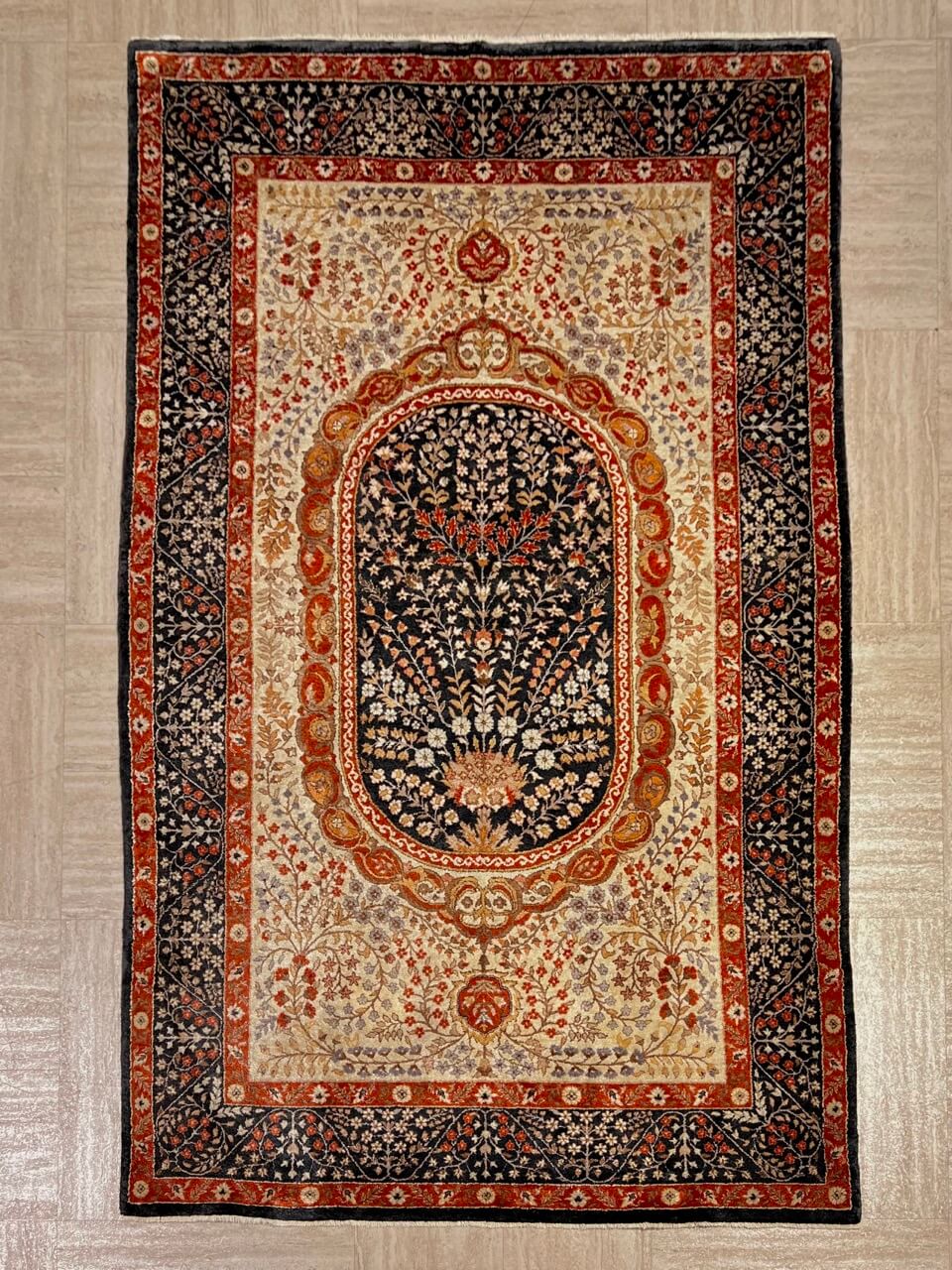 Semi Antique Silk Kashmir Rug French Design product image #27556415307946