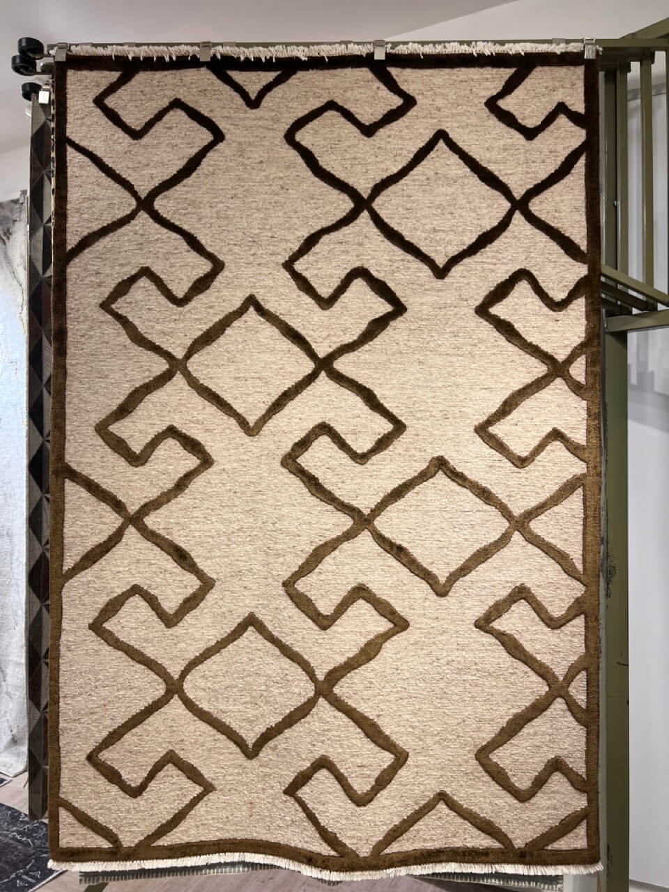 Modern Wool And Silk Indo Handmade Carpet