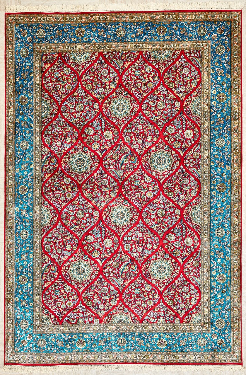 Kashmir Handmade Persian Four Season Silk Carpet