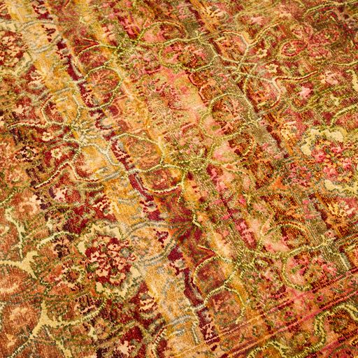 Indian Wool And Silk Rug With An Antique Design