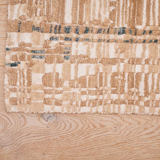 Abstract Wool Silk Handmade Indian Area Rug