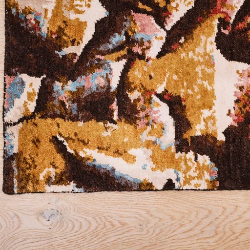 Indian Handmade Modern Wool And Silk Area Rug From Tibet