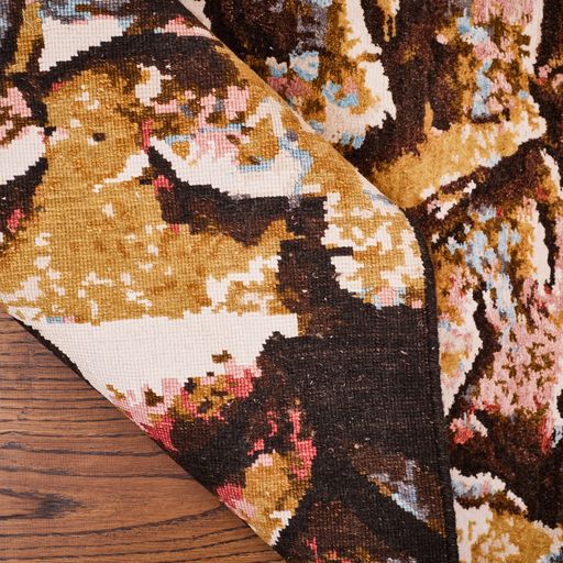 Indian Handmade Modern Wool And Silk Area Rug From Tibet