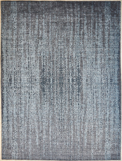 Indian Handmade Modern Blue Silk Carpet-id1

