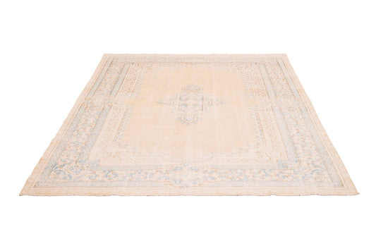 Persian Kerman Medallion Wool Handmade Area Rug With A Vintage Design