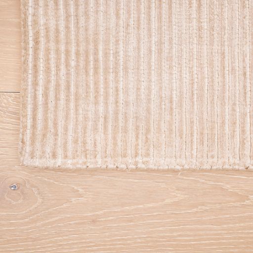 Modern Indian Handmade Beige Bamboo Silk Rug
