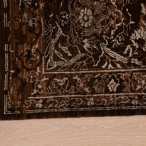 Indian Vintage Fine Handmade Wool And Silk Rug