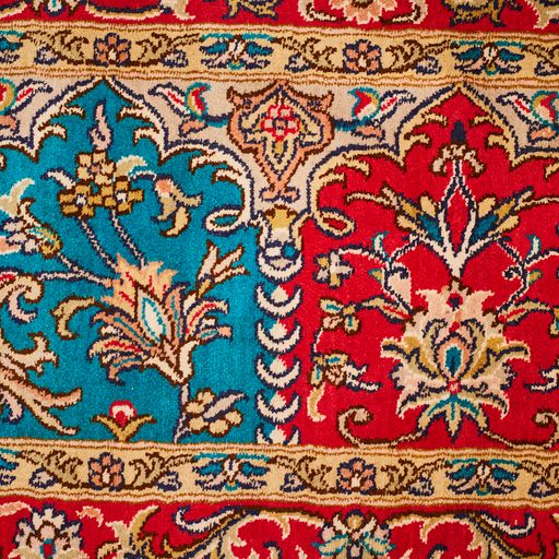 Indian Kashmir Handmade Silk Rug With Persian Design