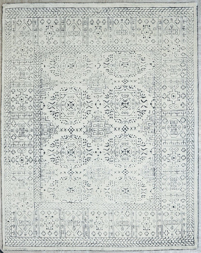 Geometric Handmade Modern Indian Wool Rug-id2
