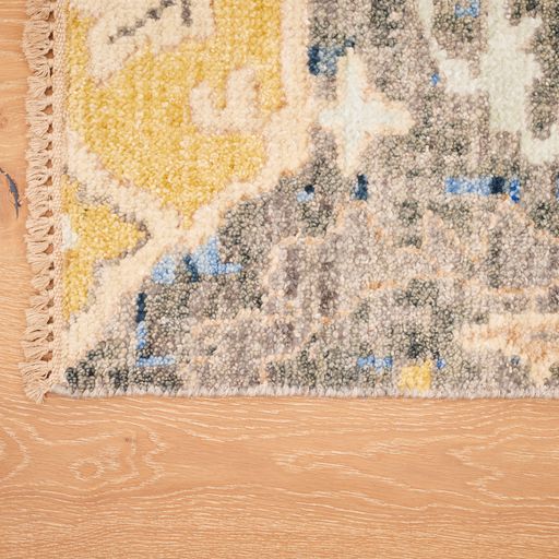 Handmade Indian Jaipur Wool & Silk Rug With An Oushak Design
