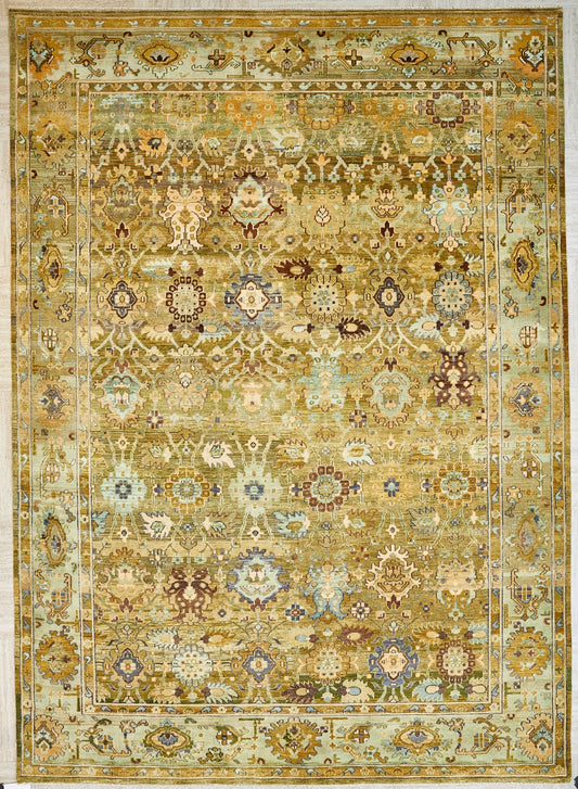Indian Wool Carpet With A Persian Farahan Design