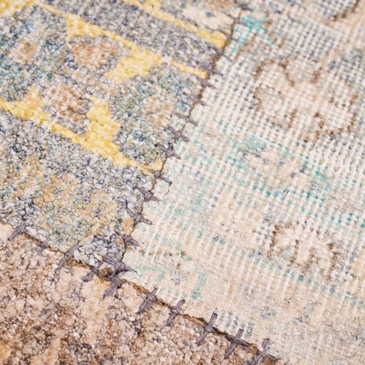 Indian Modern Patchwork Silk Area Rug