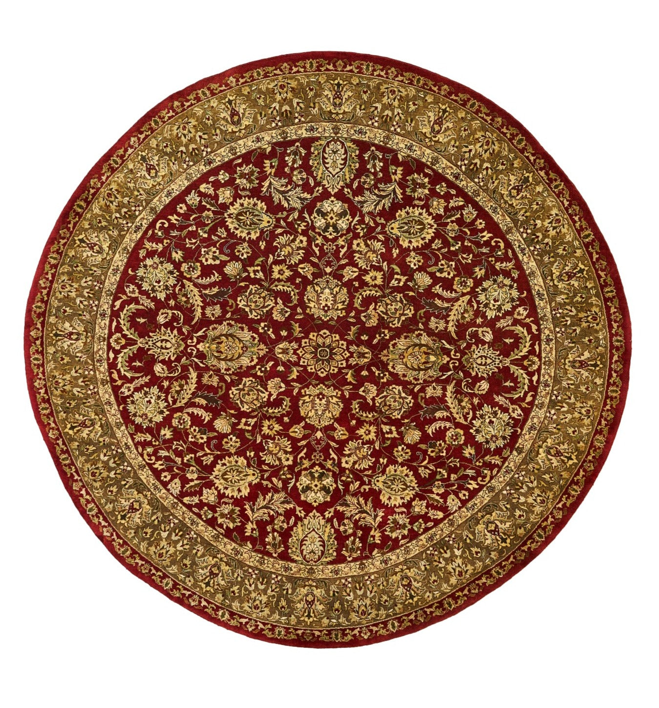 Traditional Wool Floral Indian Round Rug
