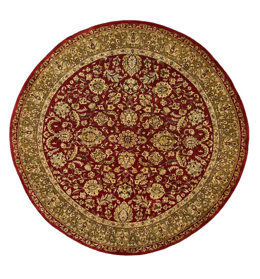 Traditional Wool Floral Indian Round Rug