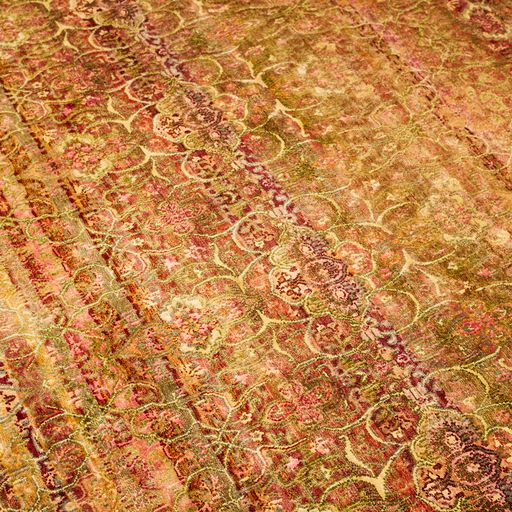 Indian Wool And Silk Rug With An Antique Design